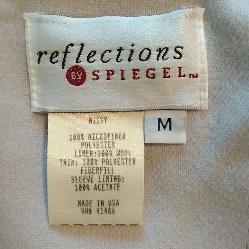 Reflections by SPIEGEL pale blue coat Women’s size medium chic layered look M - Picture 12 of 16